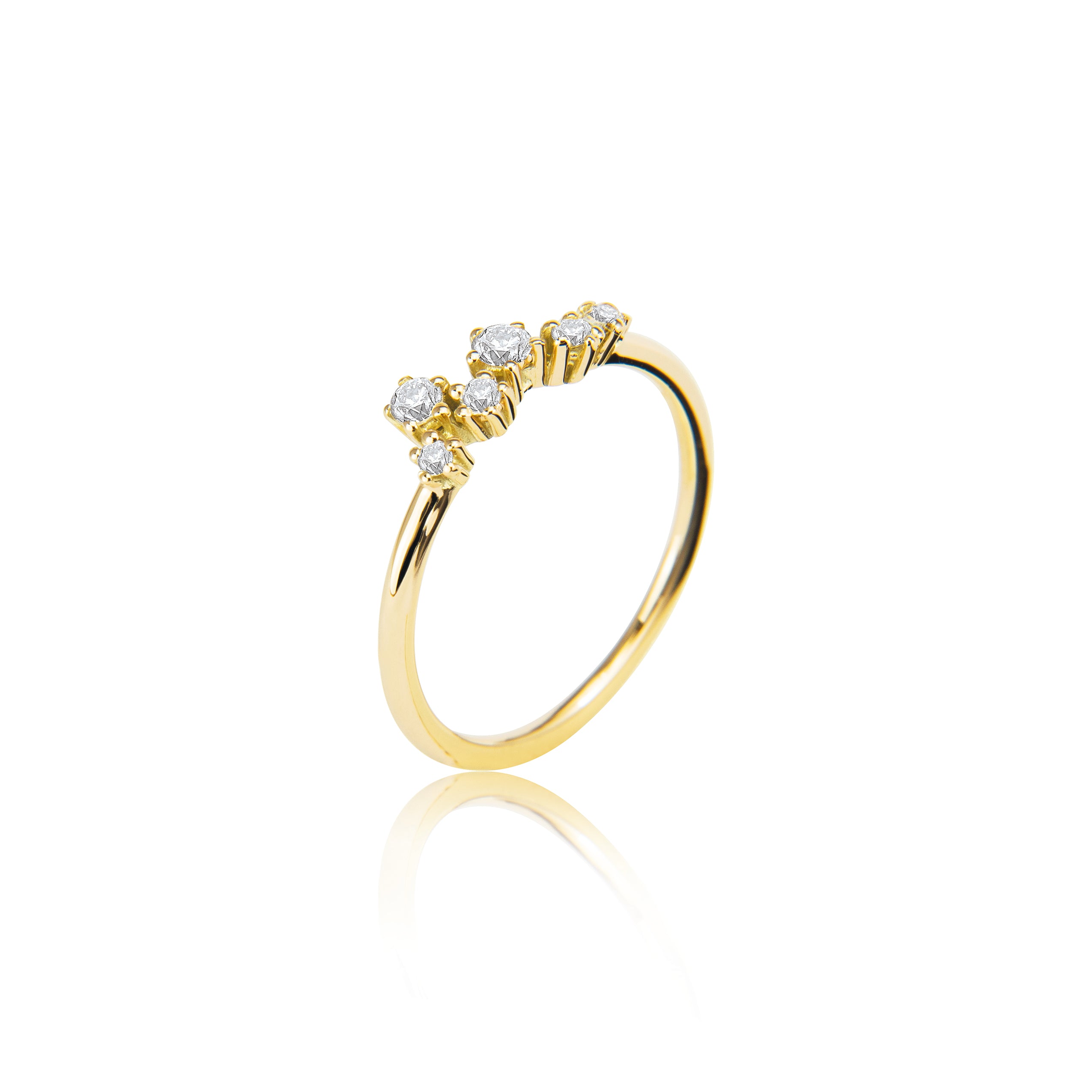 585/- with brilliant-cut 6 in Sparkle gold ring \