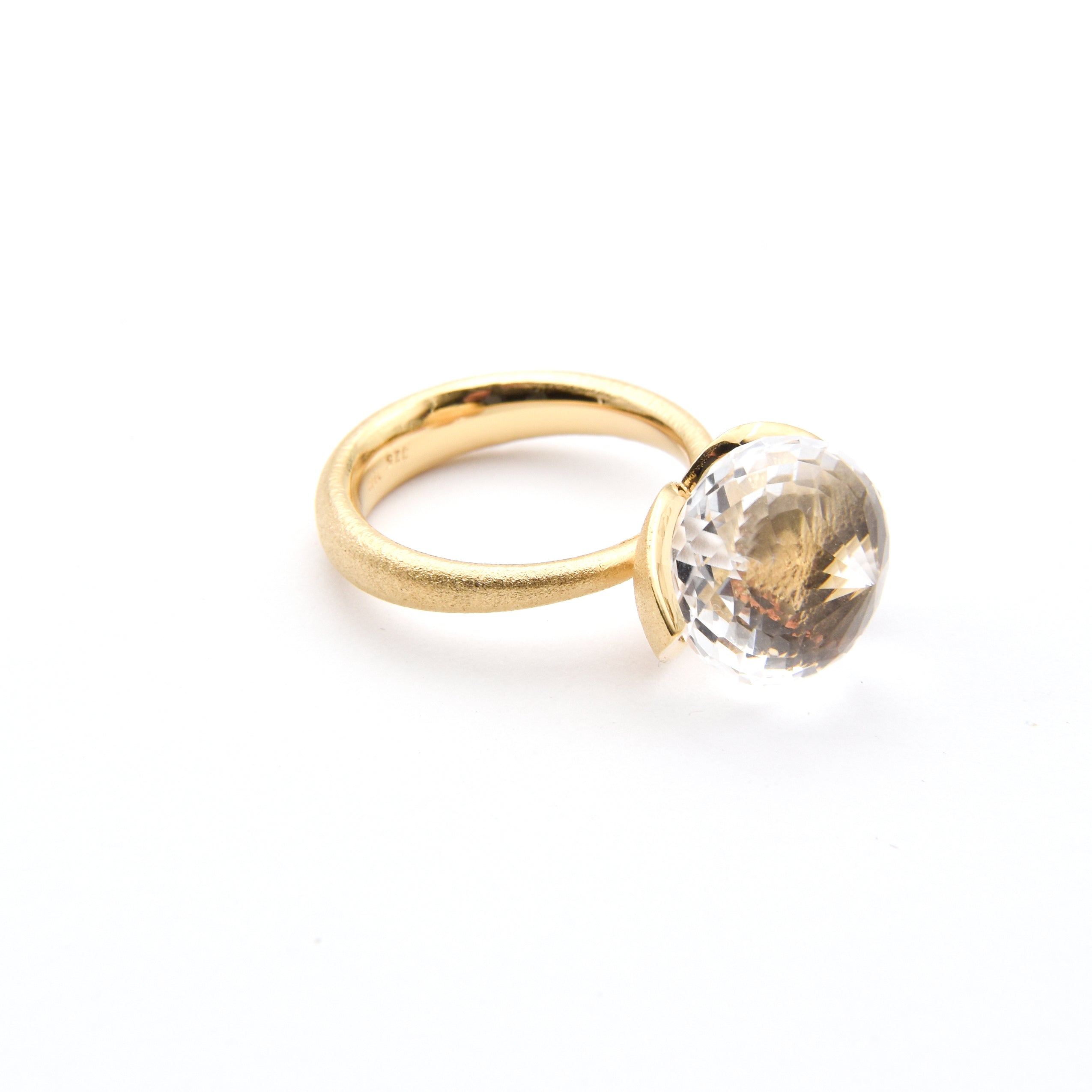 Anello Dolce "grande" con cristallo di rocca 925/-