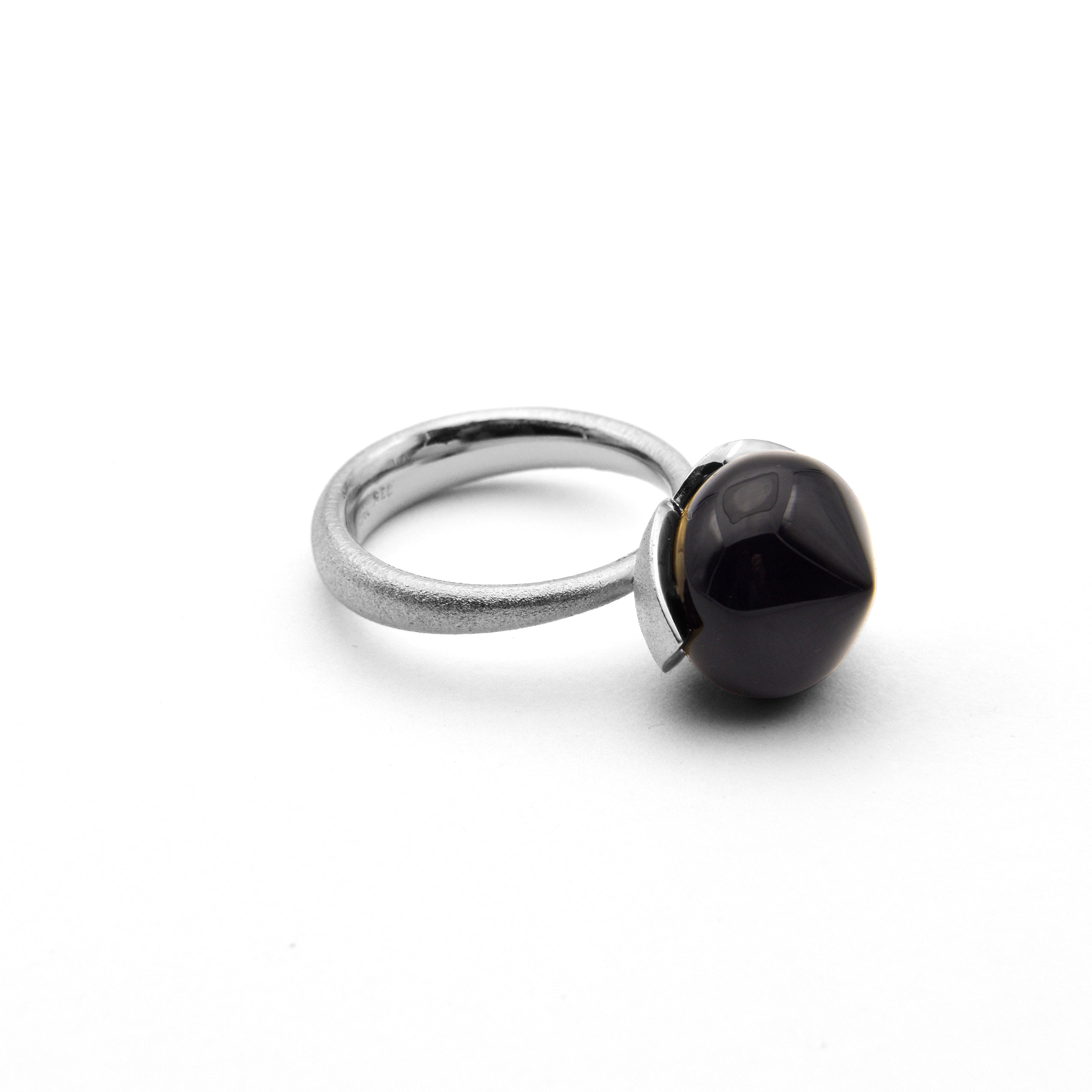 Dolce ring "groot" met onix 925/-