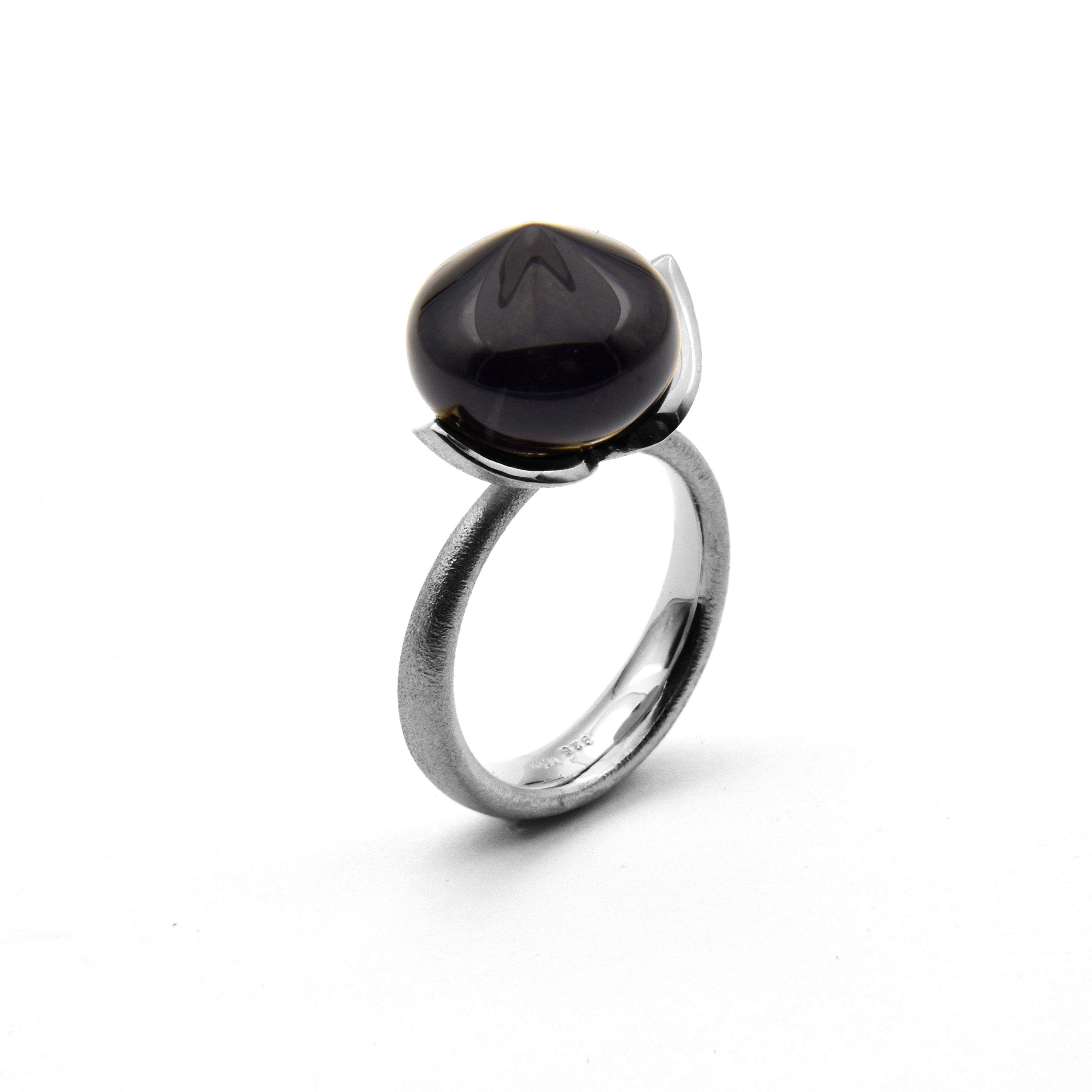 Dolce ring "groot" met onix 925/-