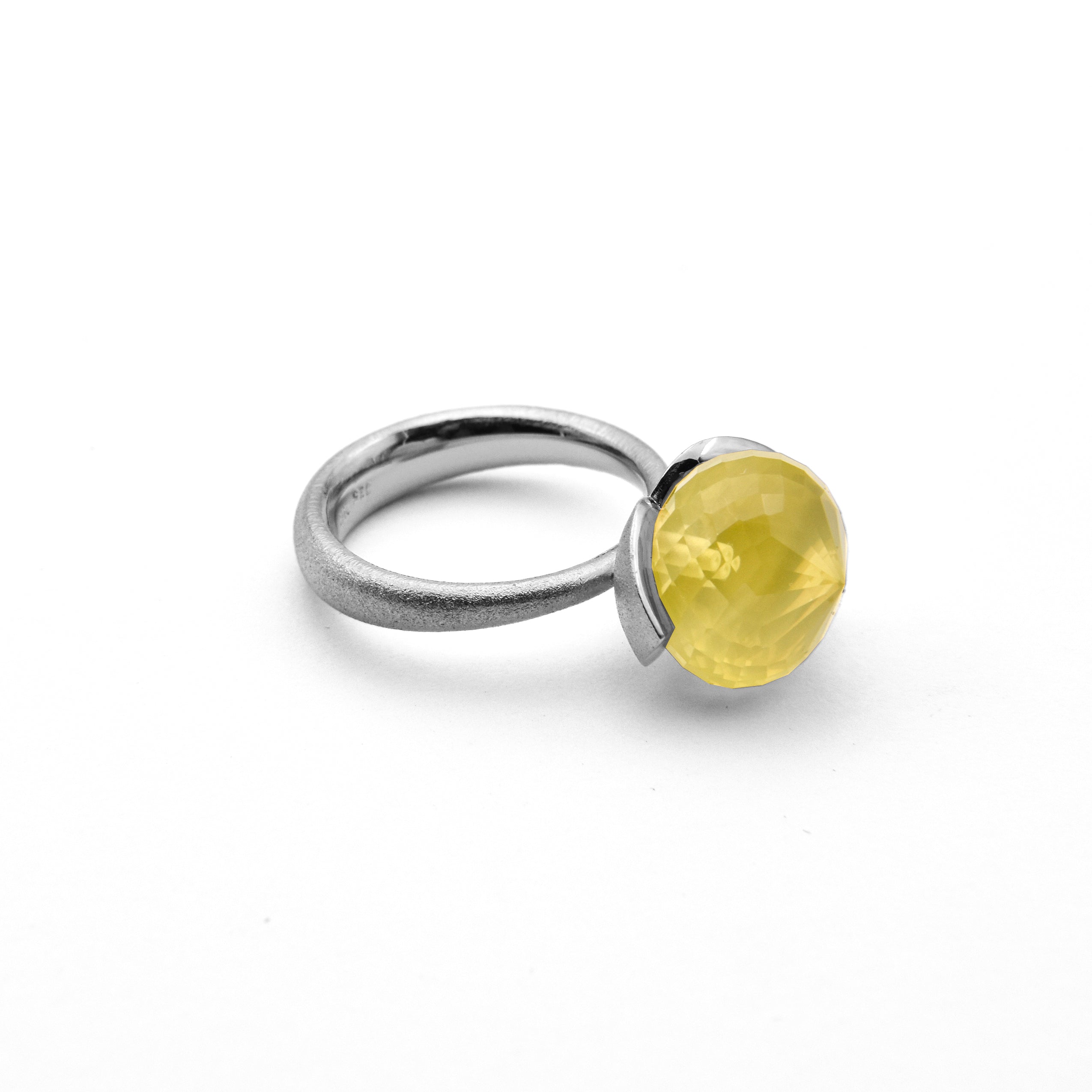 Dolce ring "groot" met citroenkwarts 925/-